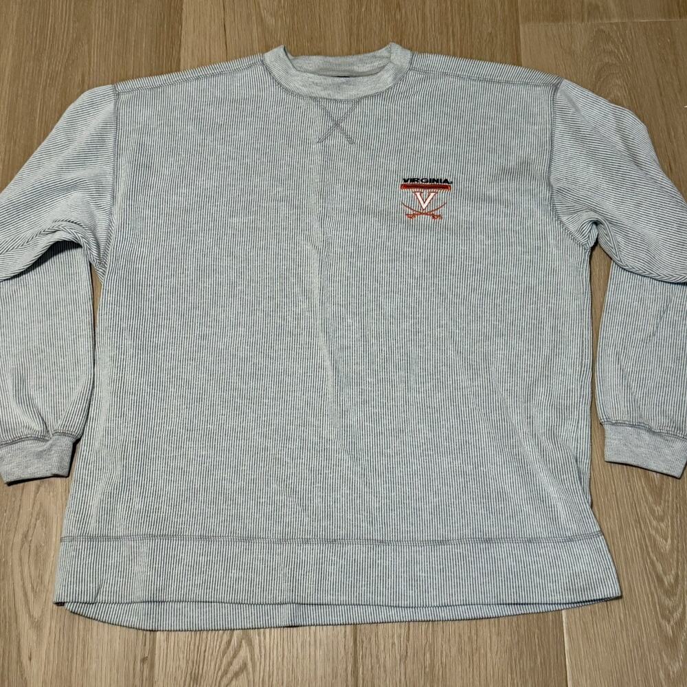Virginia Cavaliers Sweater Sweatshirt Ribbed Gray Size XL